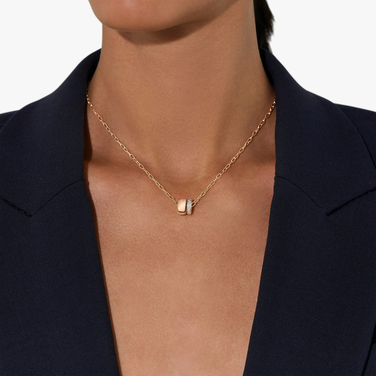 Pomellato Diamond Iconica Pendant Necklace in 18K Rose Gold