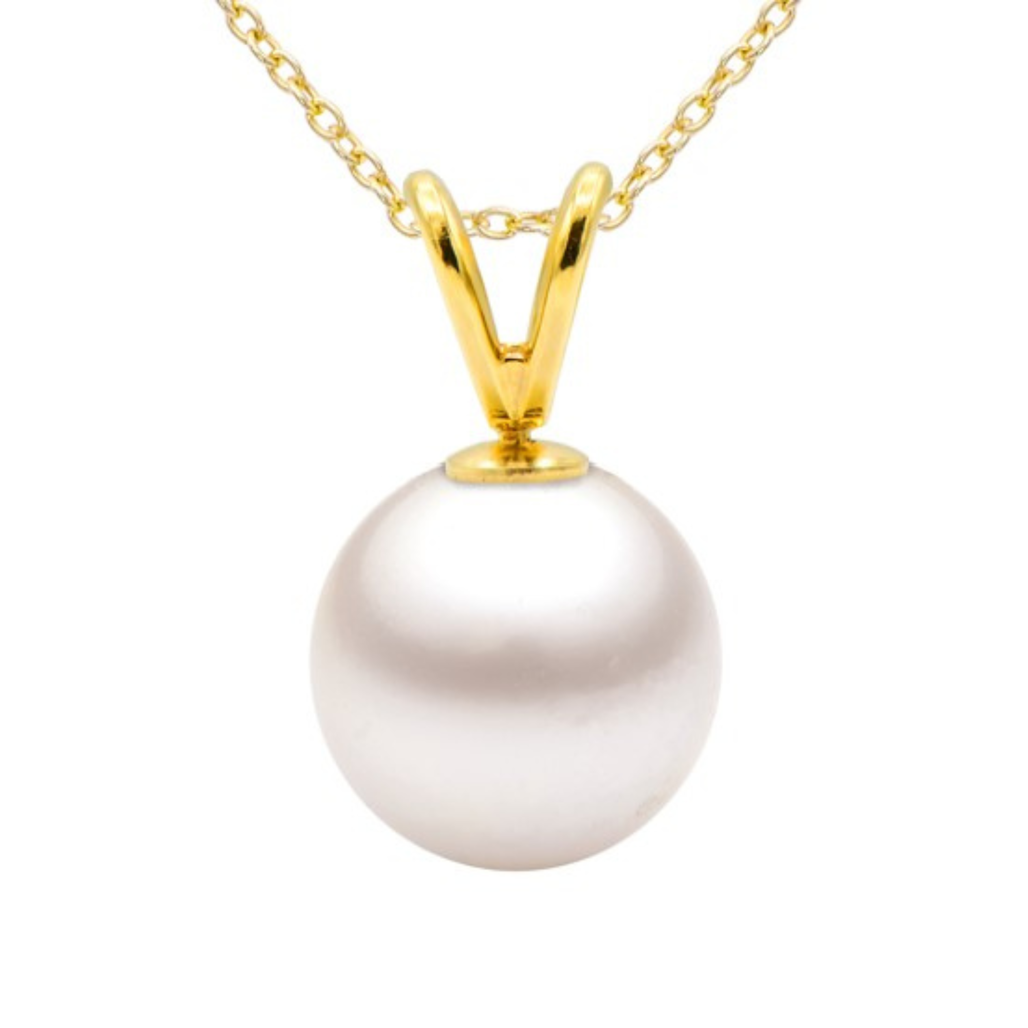 Akoya 7-8MM Pearl Pendant Necklace in 14K Yellow Gold
