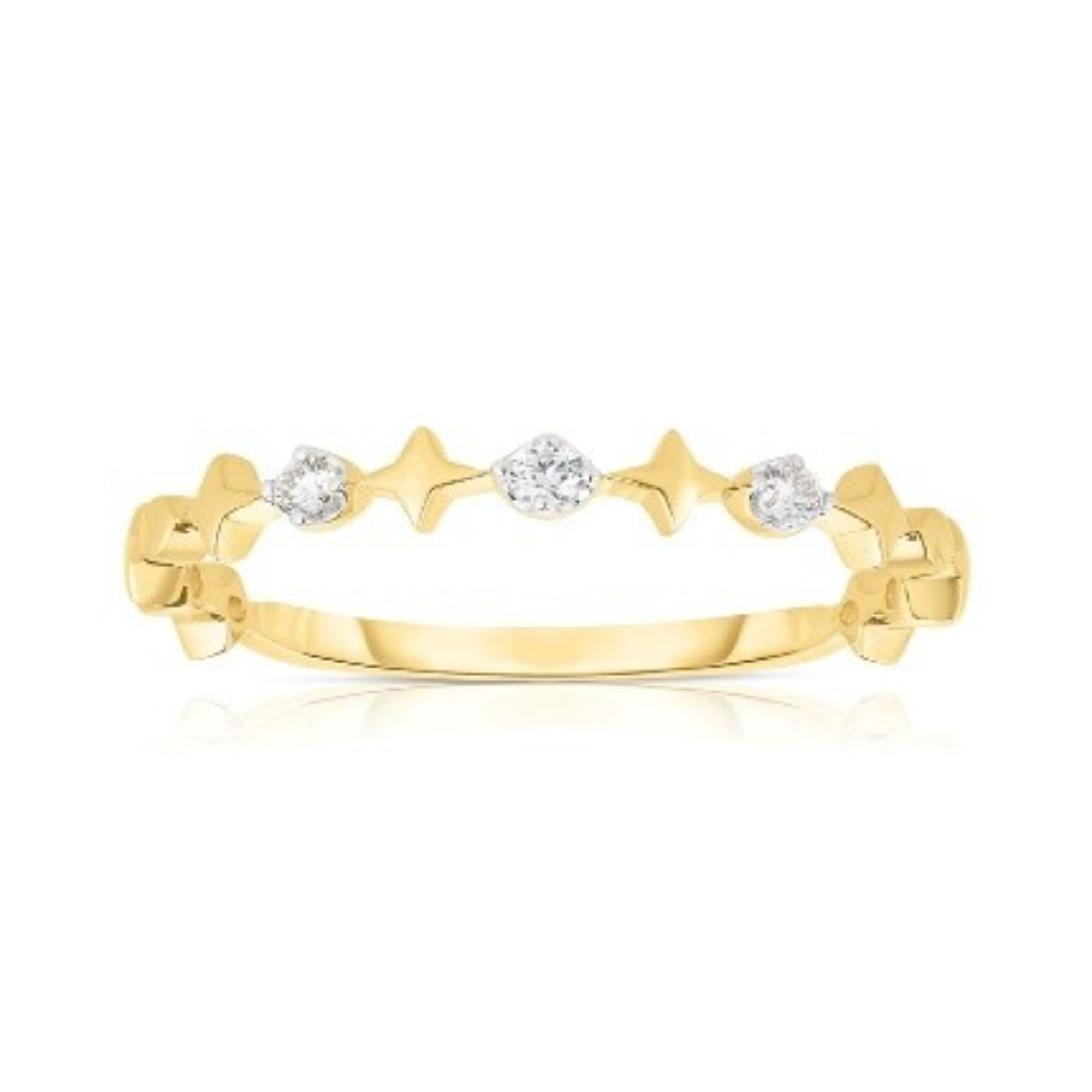 Diamond Star Ring in 14k Yellow Gold, Size 6.5