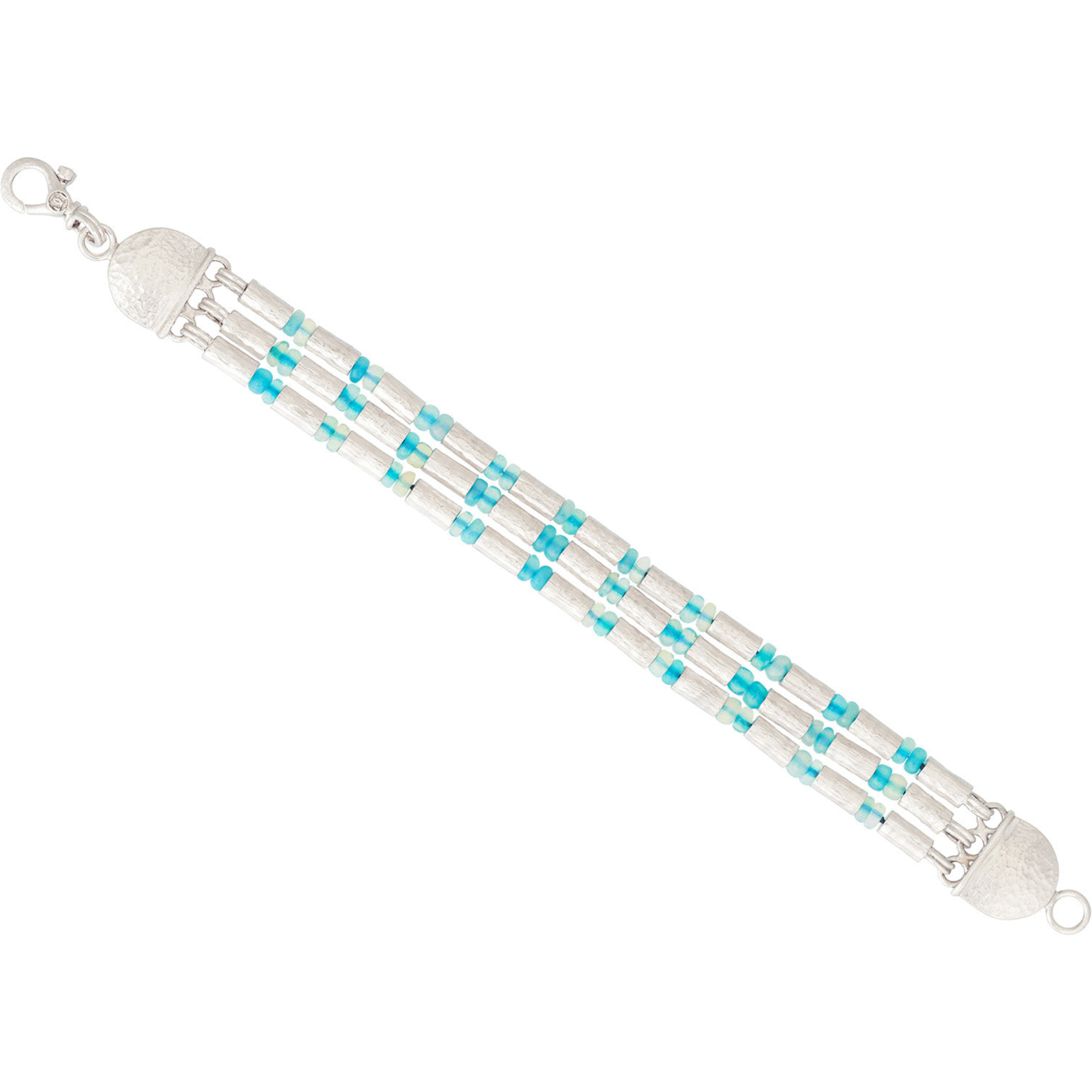 Gurhan Vertigo Opal Triple Strand Beaded Bracelet in Sterling Silver