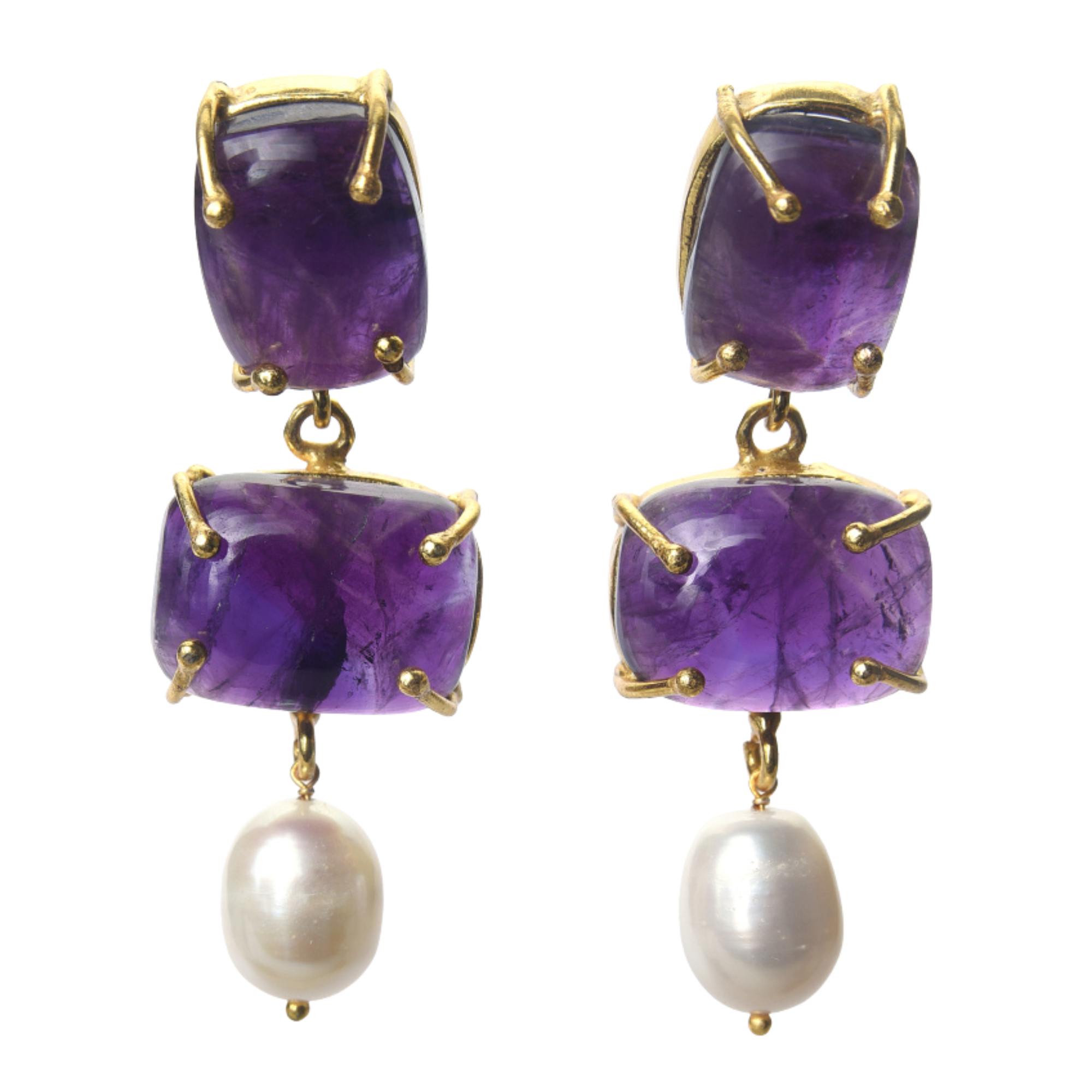 Wendy Perry Georgina Amethyst & Pearl Drop Earrings