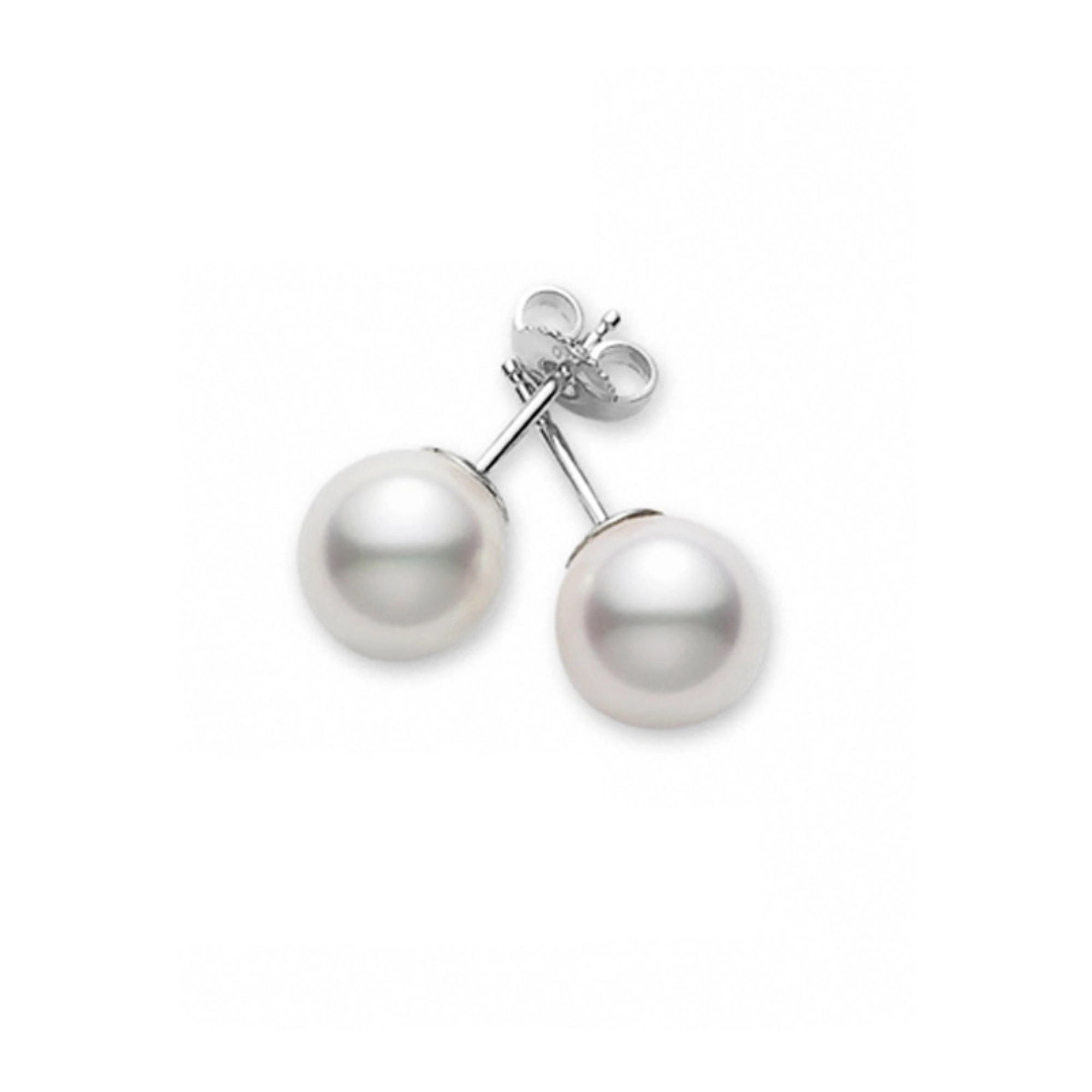 Mikimoto A Akoya Cultured Pearl Stud Earrings in 18K White Gold, 7-7.5MM