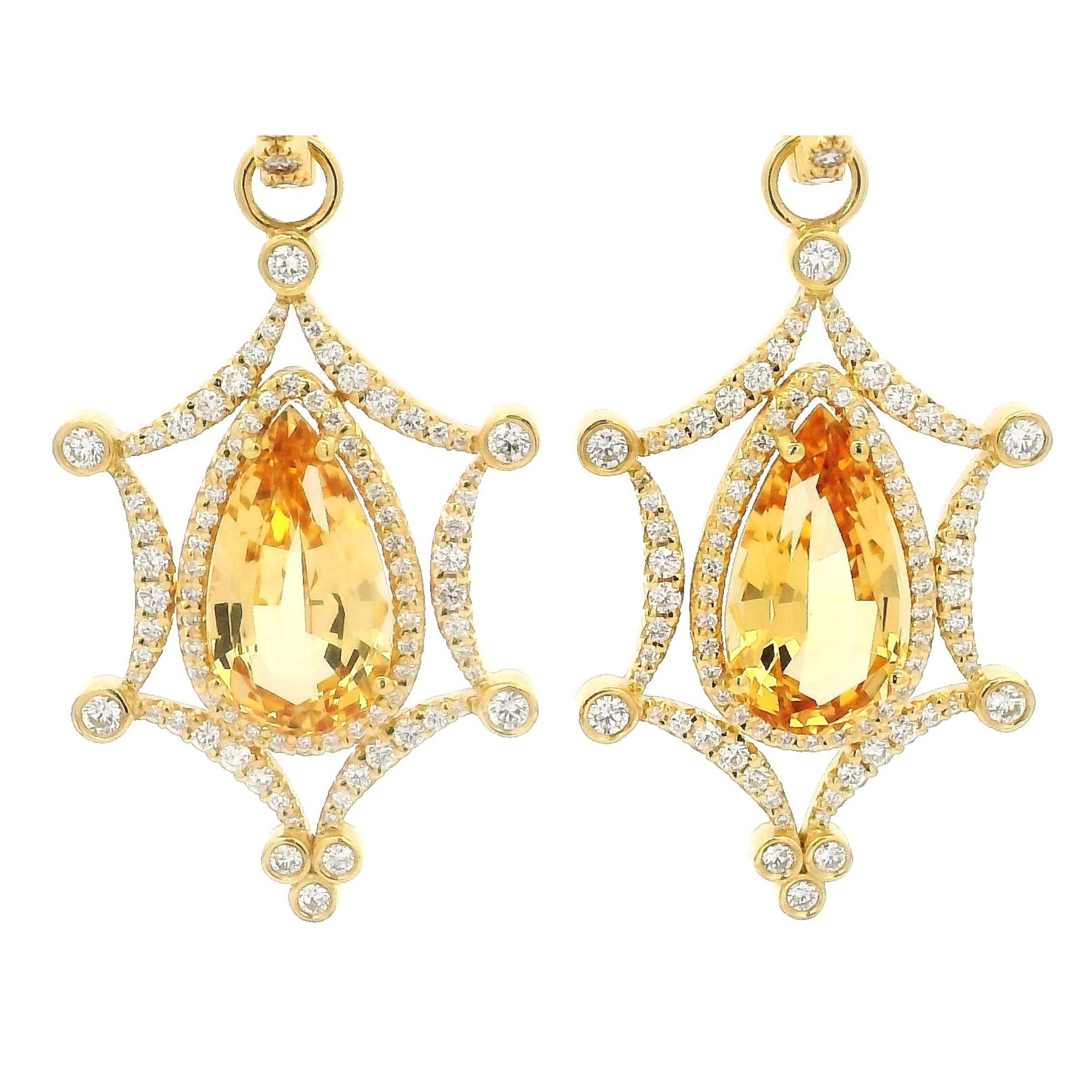 Erica Courtney Imperial Topaz Drop Earring Charms in 18K Yellow Gold