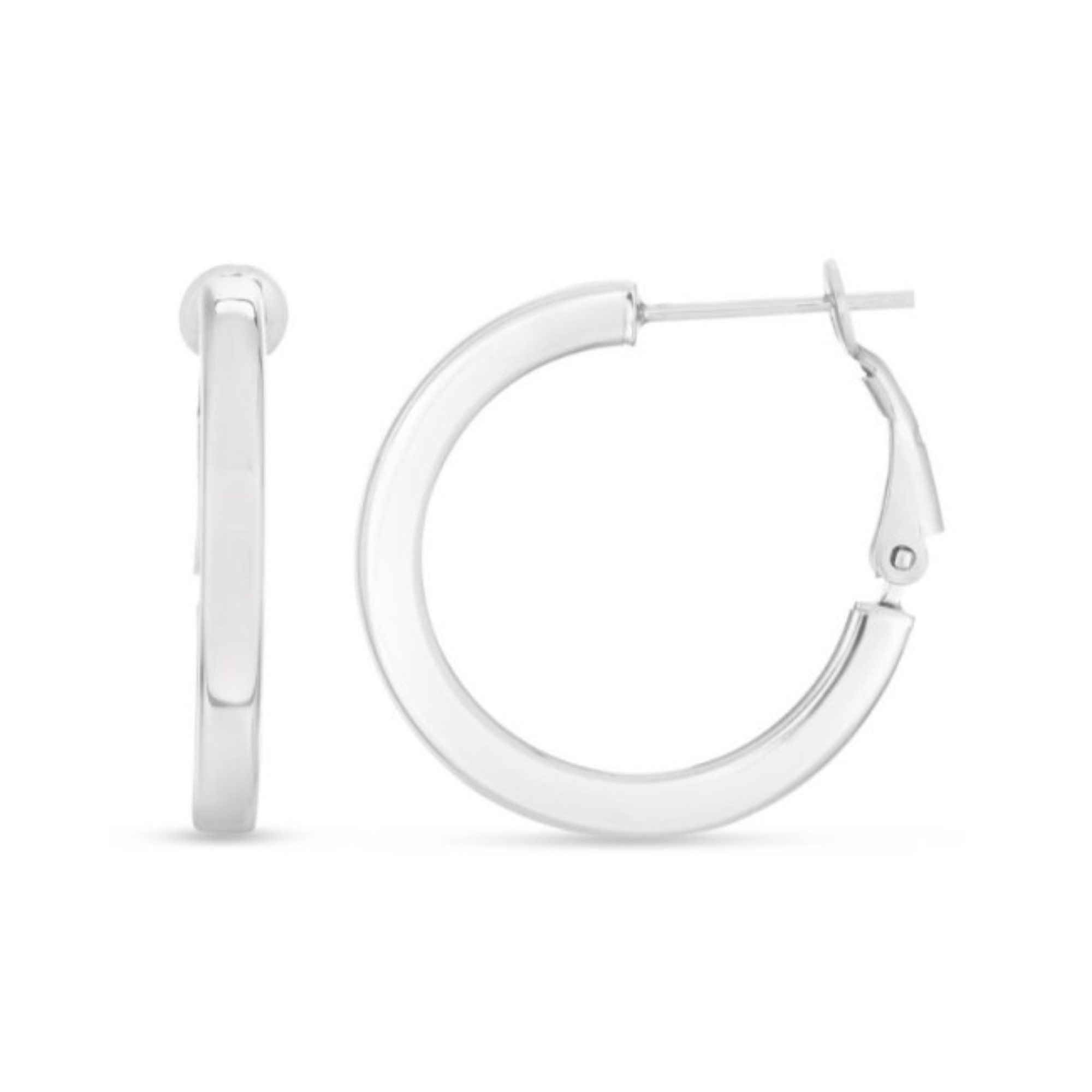 27MM Polished Hoop Earrings in Sterling Silver