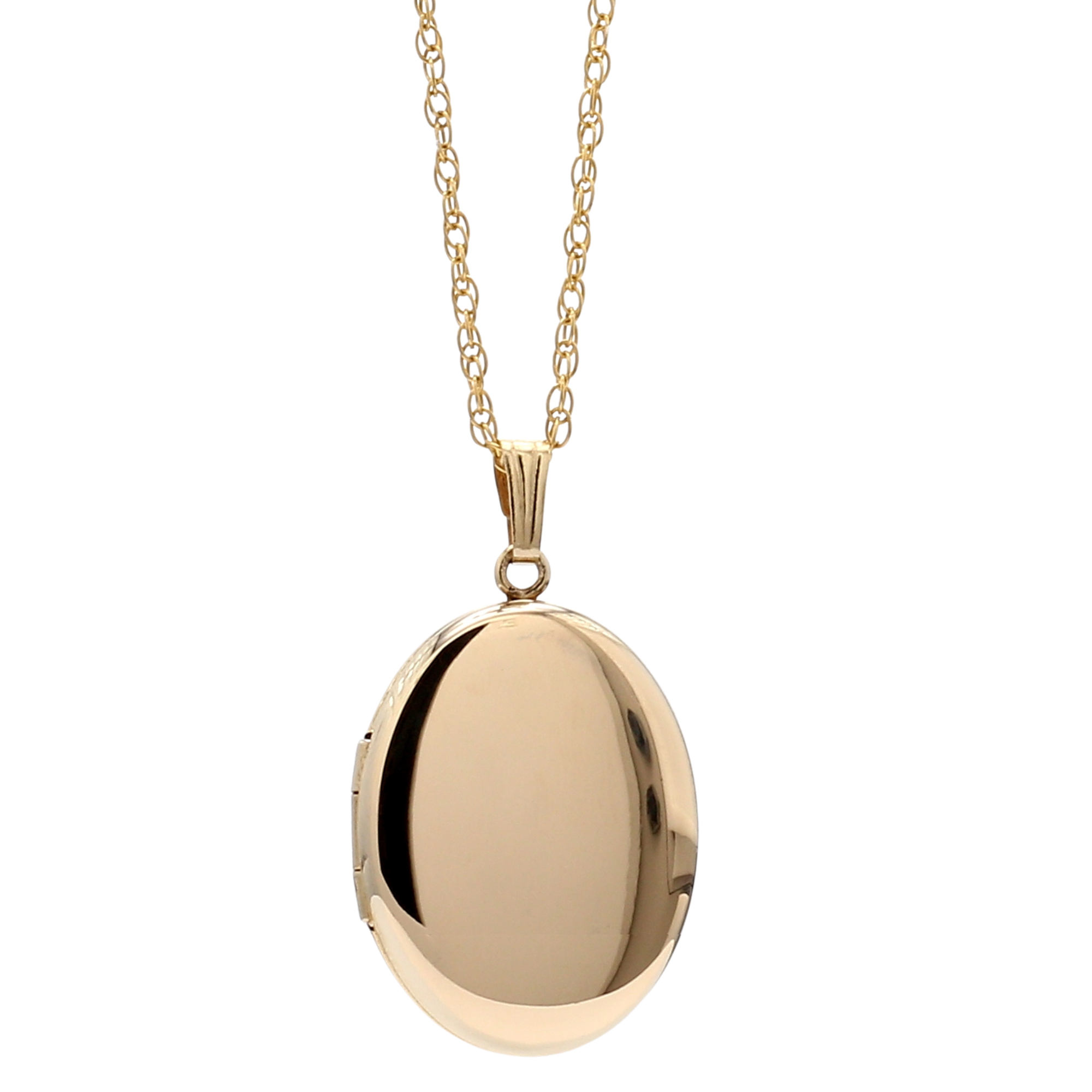 Polished Oval Locket Necklace in 14K Yellow Gold Filled, 20" Length