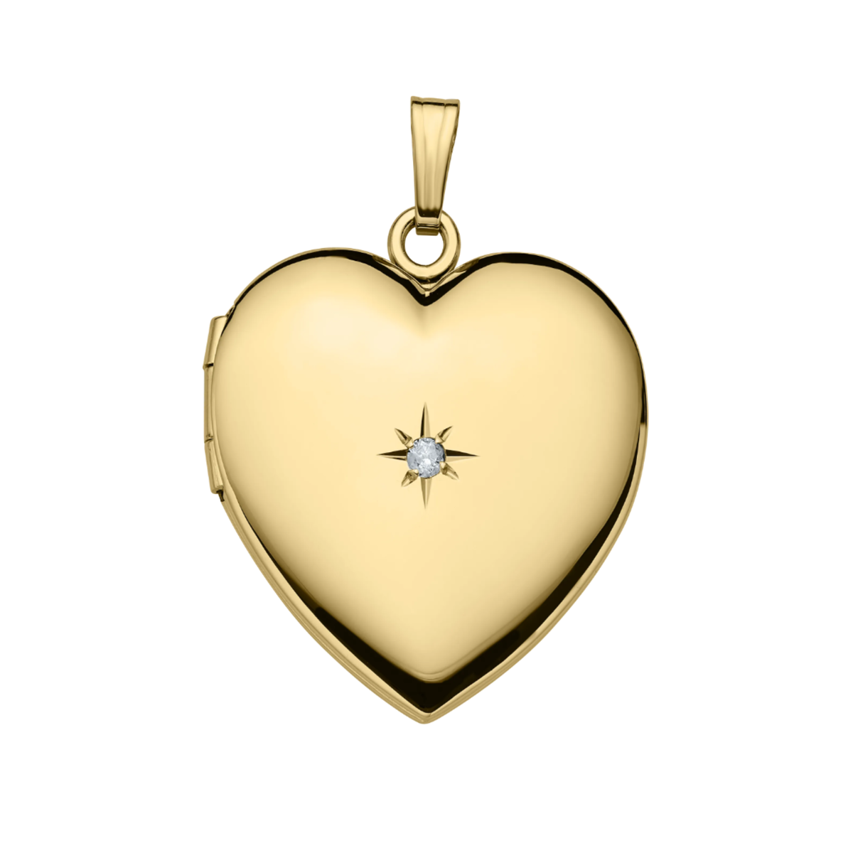 Heart Diamond Locket Necklace in 14K Yellow Gold Filled, 18" Length