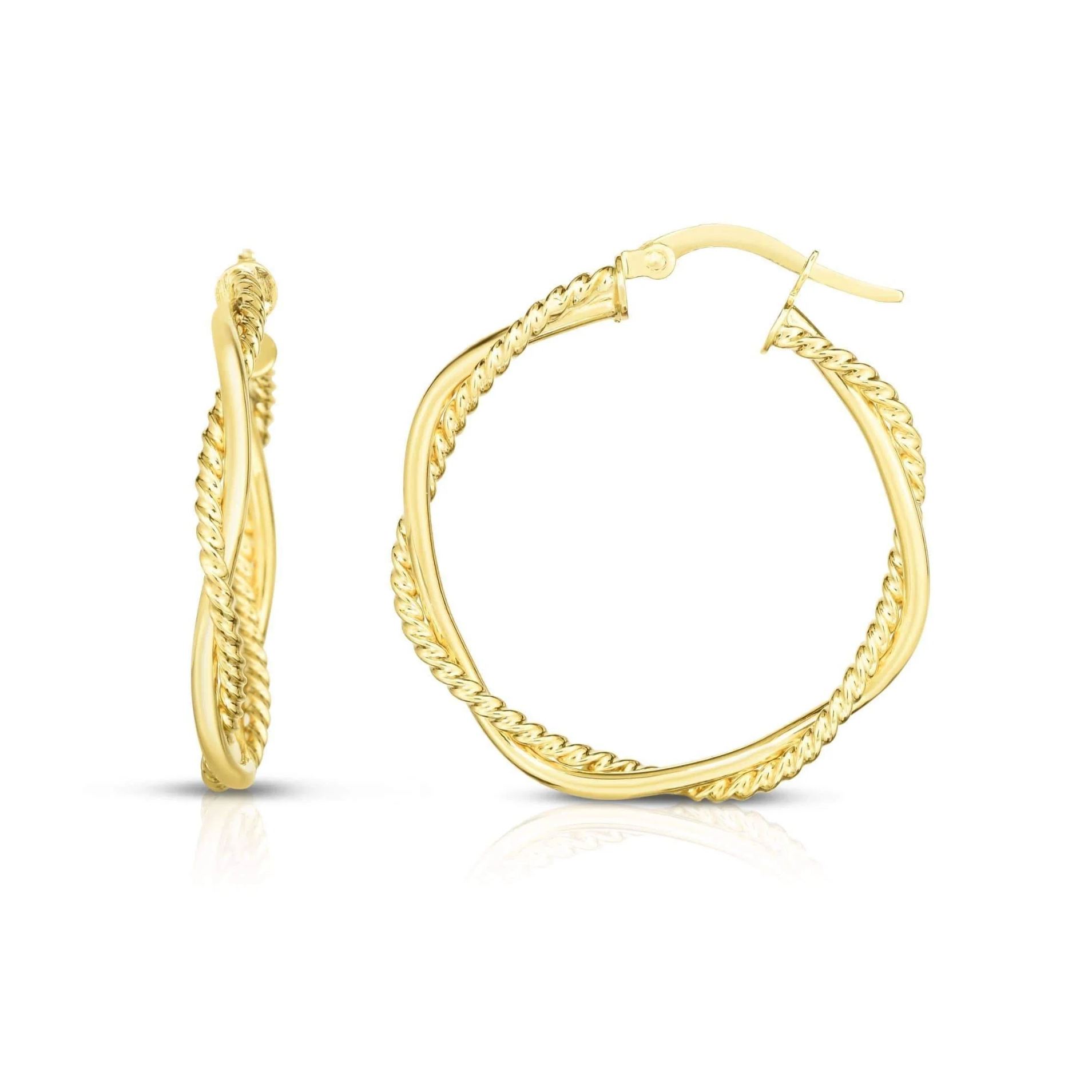 Twist Hoop Earrings in 14K Yellow Gold