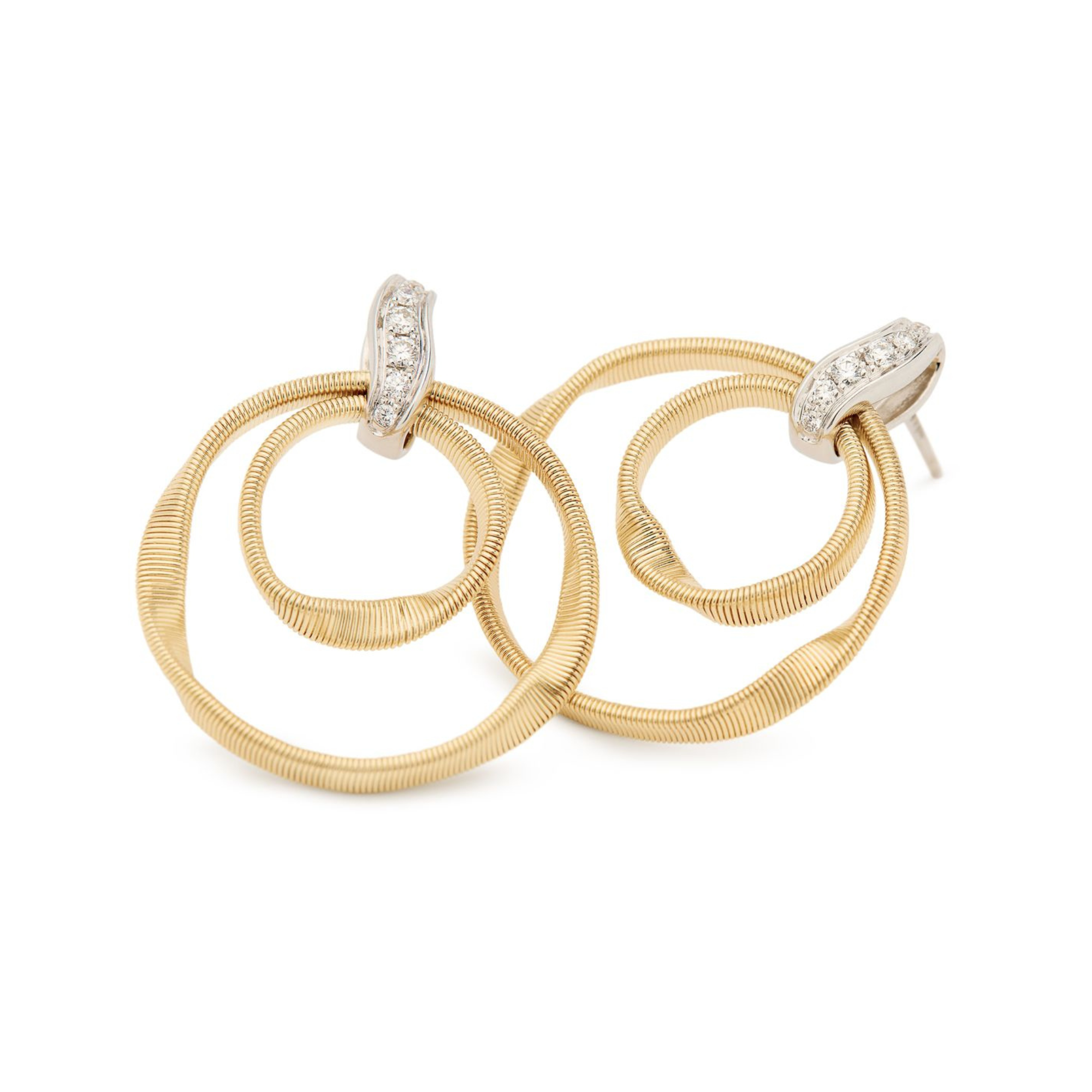 Marco Bicego Marrakech Diamond Circular Earrings in 18K Yellow Gold