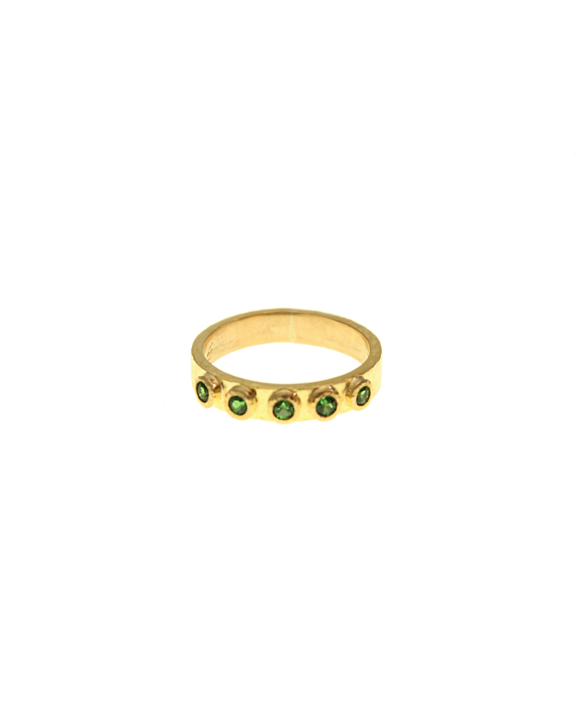 Elizabeth Locke Tsavorite Stacking Ring in 19K Yellow Gold, Size 6.5