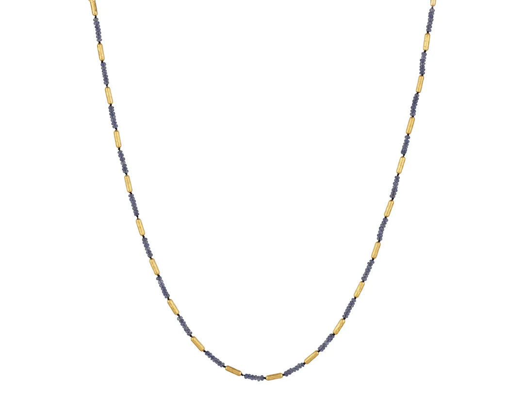 Gurhan Vertigo Sapphire Beaded Necklace in 24K Yellow Gold