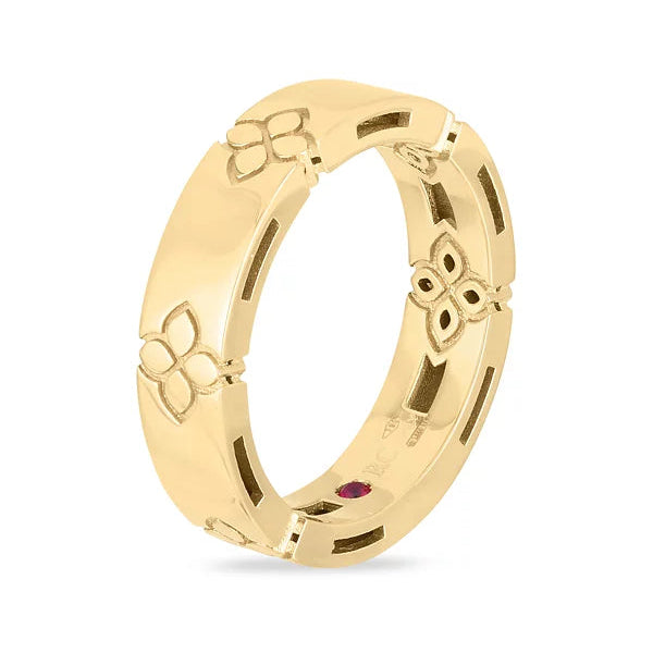 Roberto Coin Love in Verona Band in 18K Yellow Gold, Size 6.5