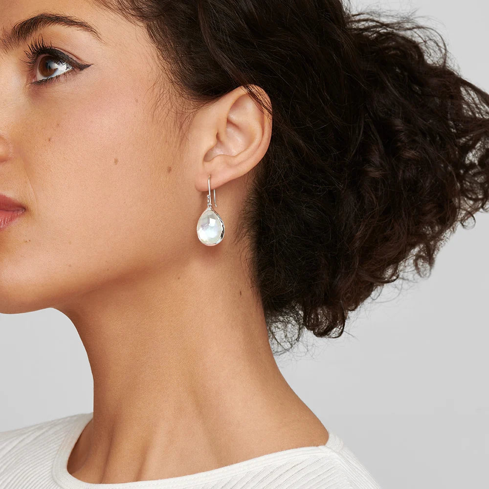 Ippolita Rock Candy Labradorite Rock Crystal Doublet Teardrop Earrings in Sterling Silver