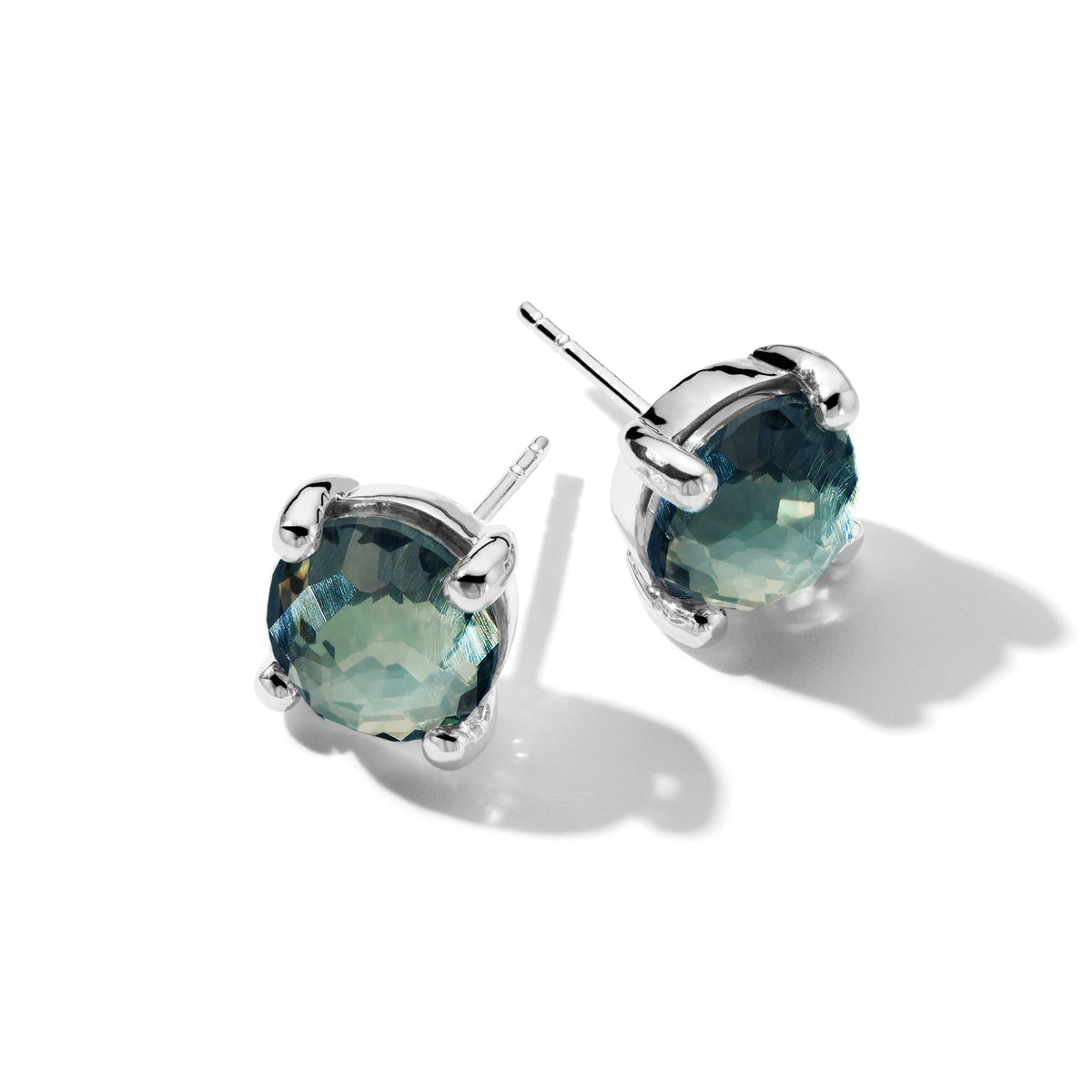 Ippolita Blue Topaz & Pyrite Mini Stud Earrings in Sterling Silver