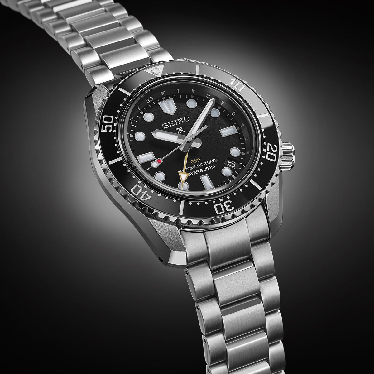 Seiko Luxe Prospex GMT Black Dial Watch SPB383