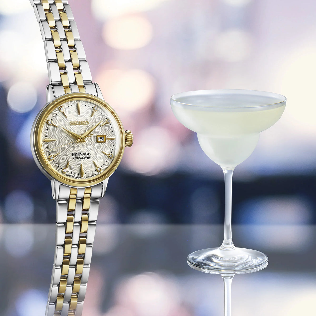 Seiko Women's Presage Cocktail Time Champagne Dial Watch SRE010