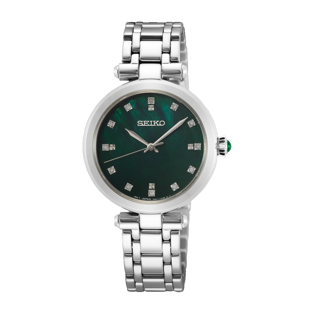 Seiko Women's Green Diamond Dial Watch SRZ535