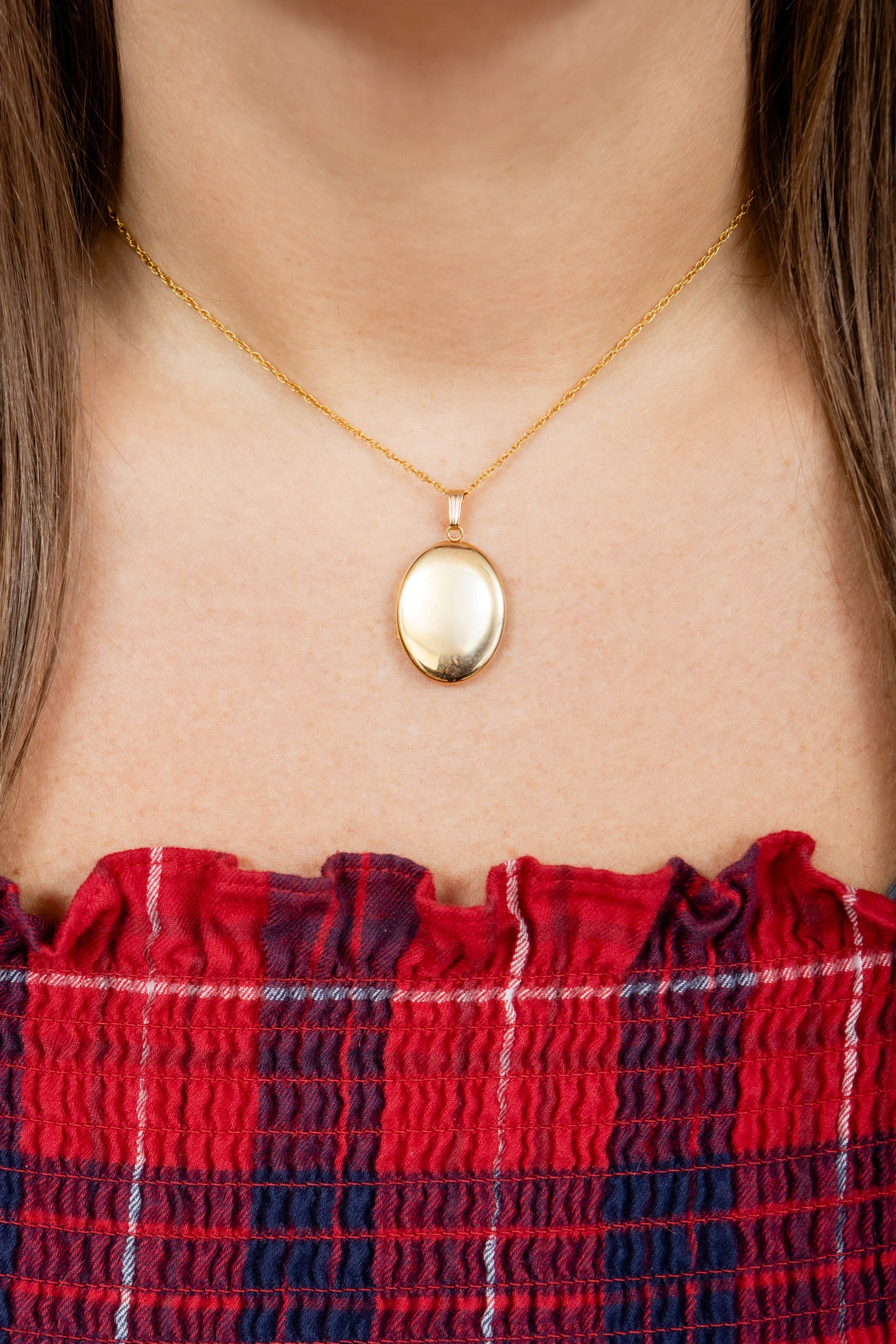 Polished Oval Locket Necklace in 14K Yellow Gold Filled, 20" Length