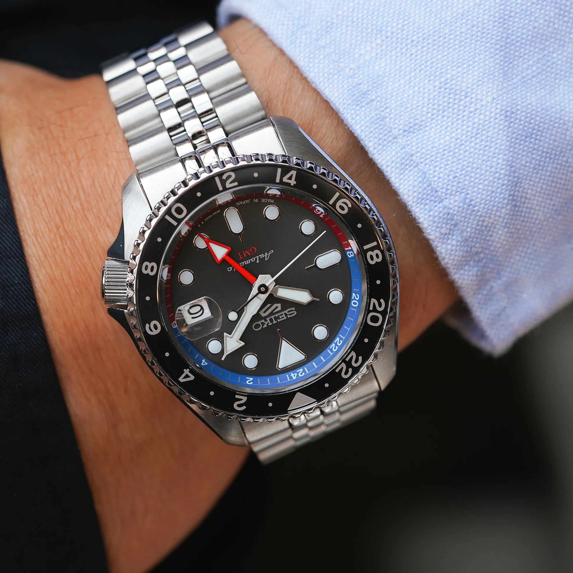Seiko Luxe 5 Sports Red & Blue Watch SSK019