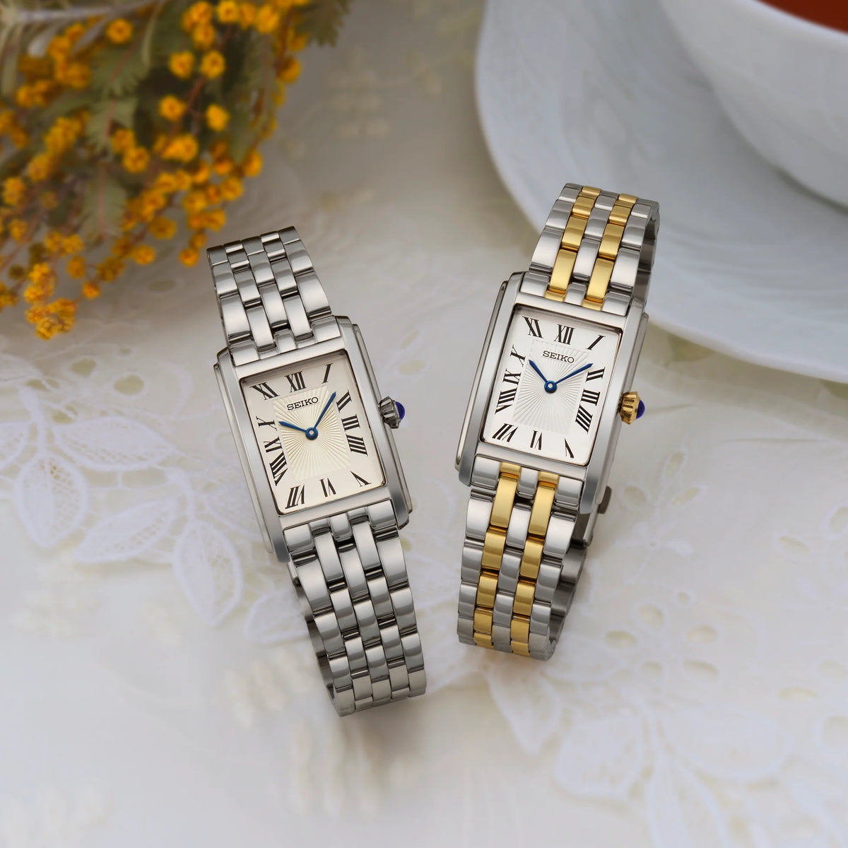 Seiko Women's Essentials Two-Tone White Dial Watch SWR087