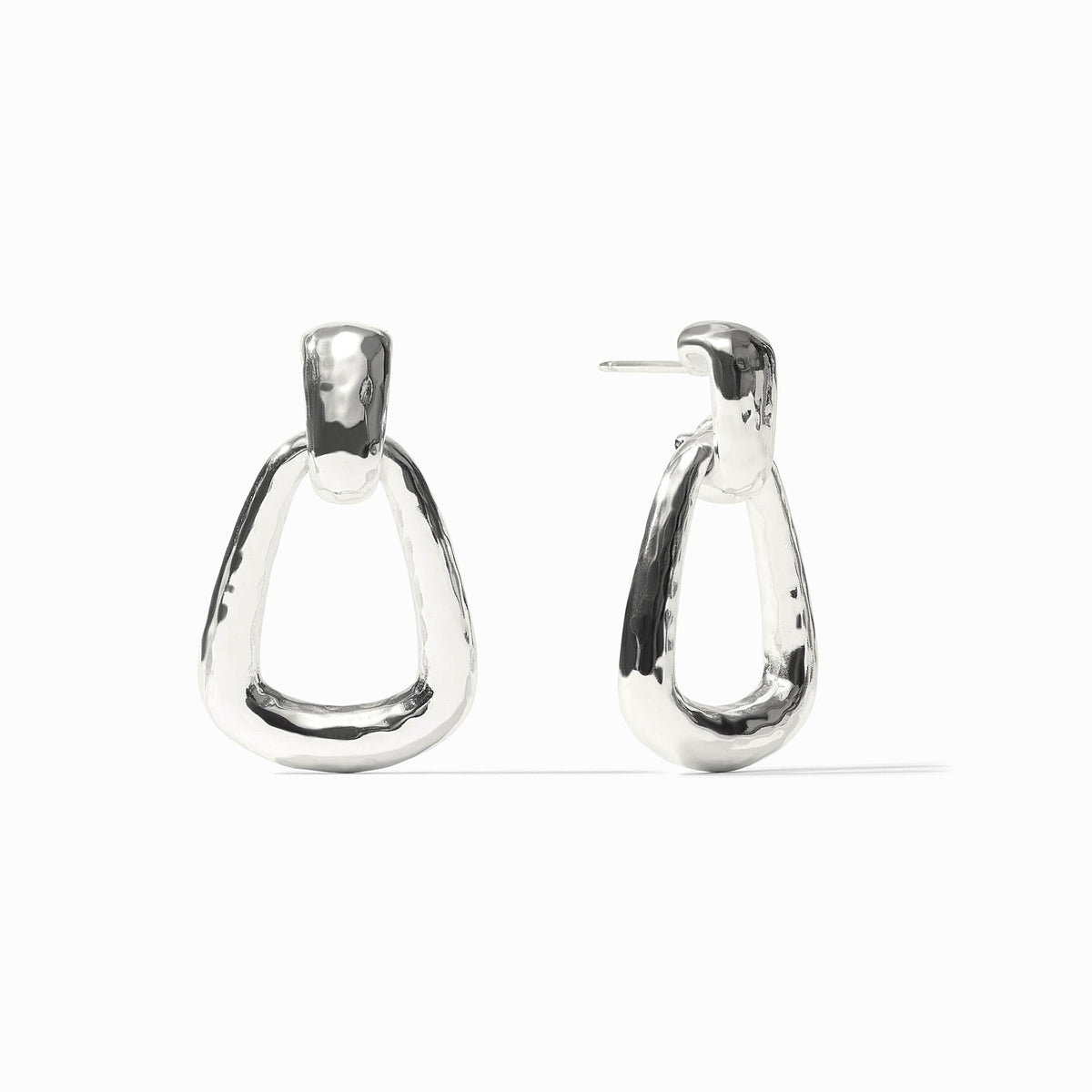 Julie Vos Sahara Demi Doorknocker Earrings in Silver
