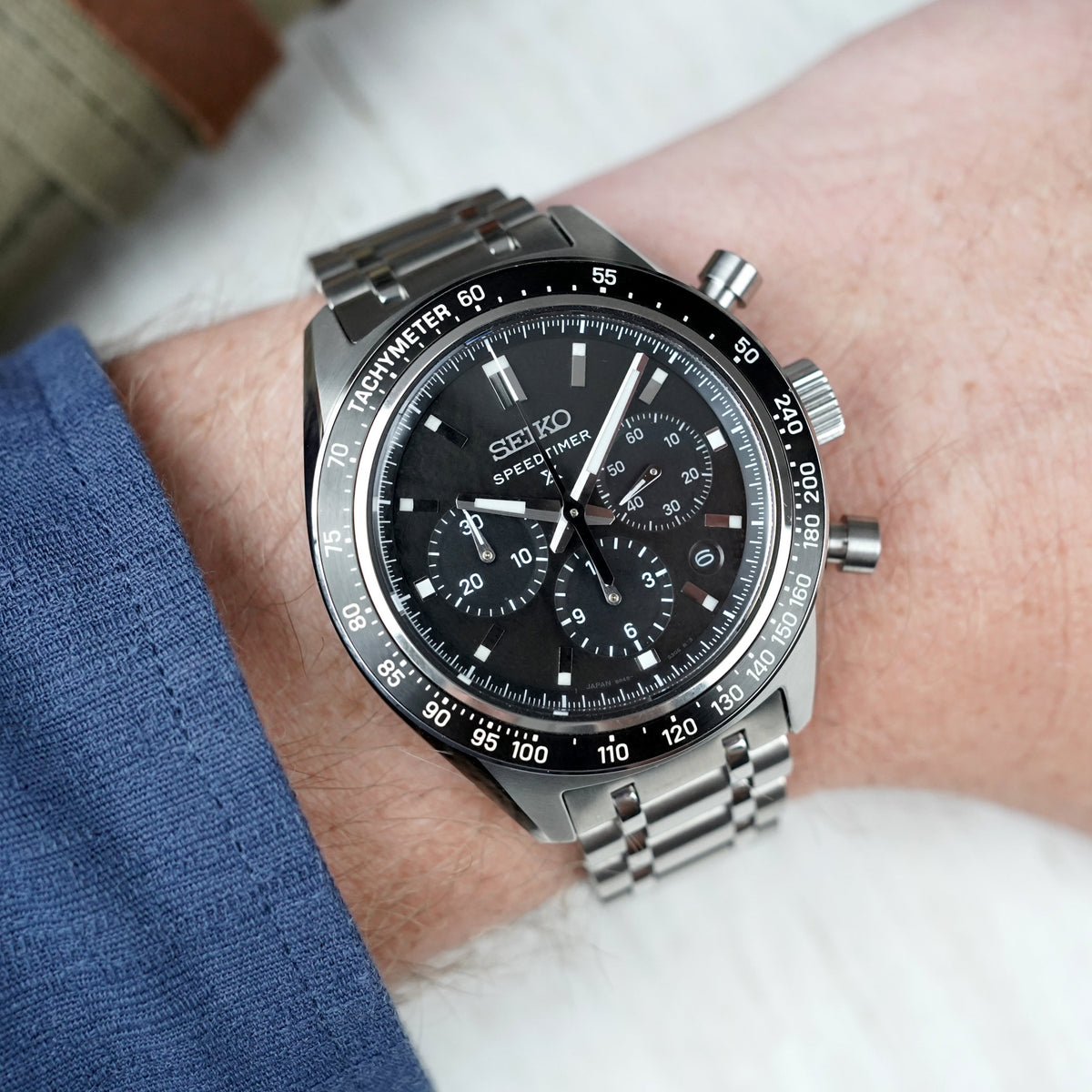 Seiko Prospex Luxe Speedtimer Chrono Black Dial Watch SRQ055