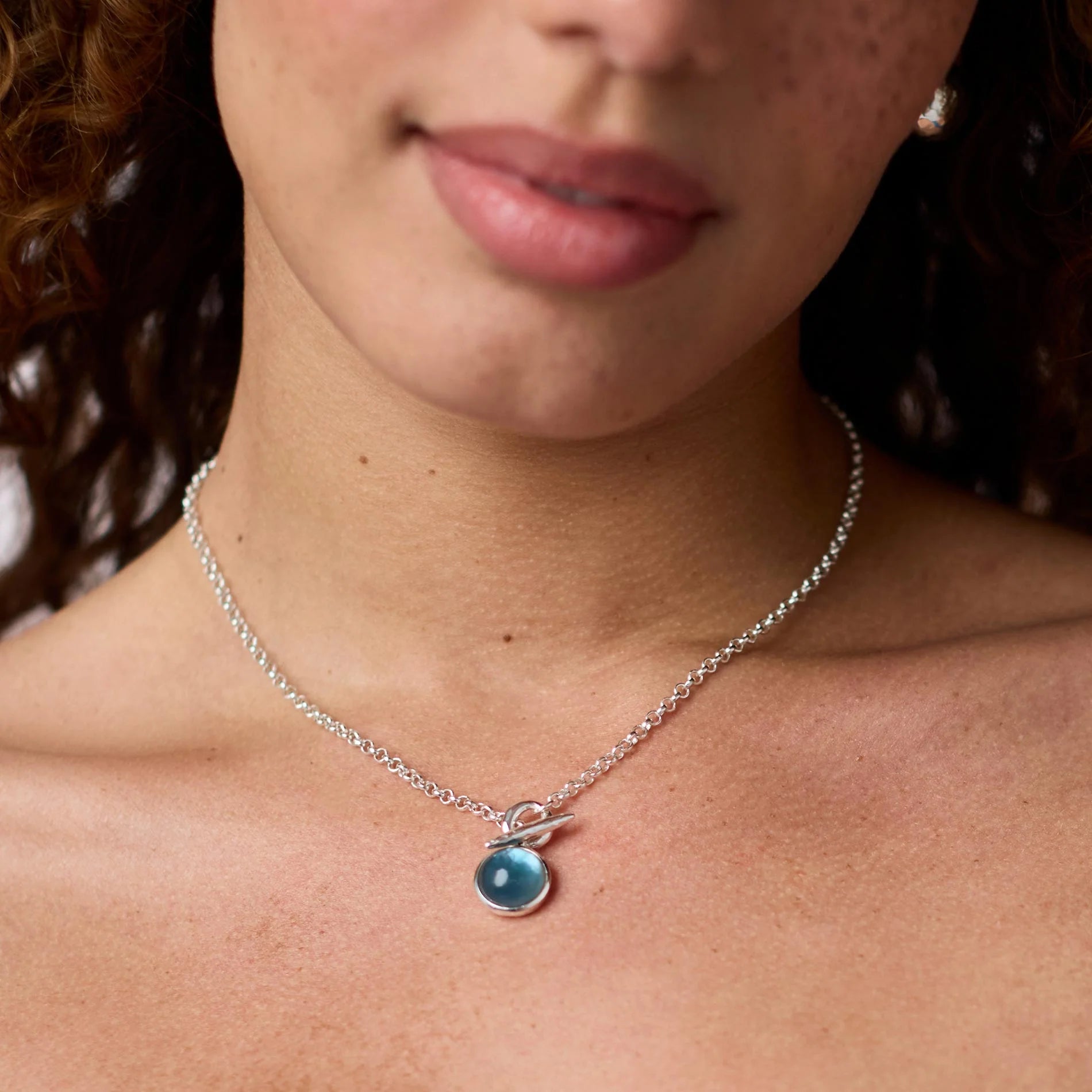 Julie Vos Solara Solitaire Necklace in Iridescent Clear Crystal