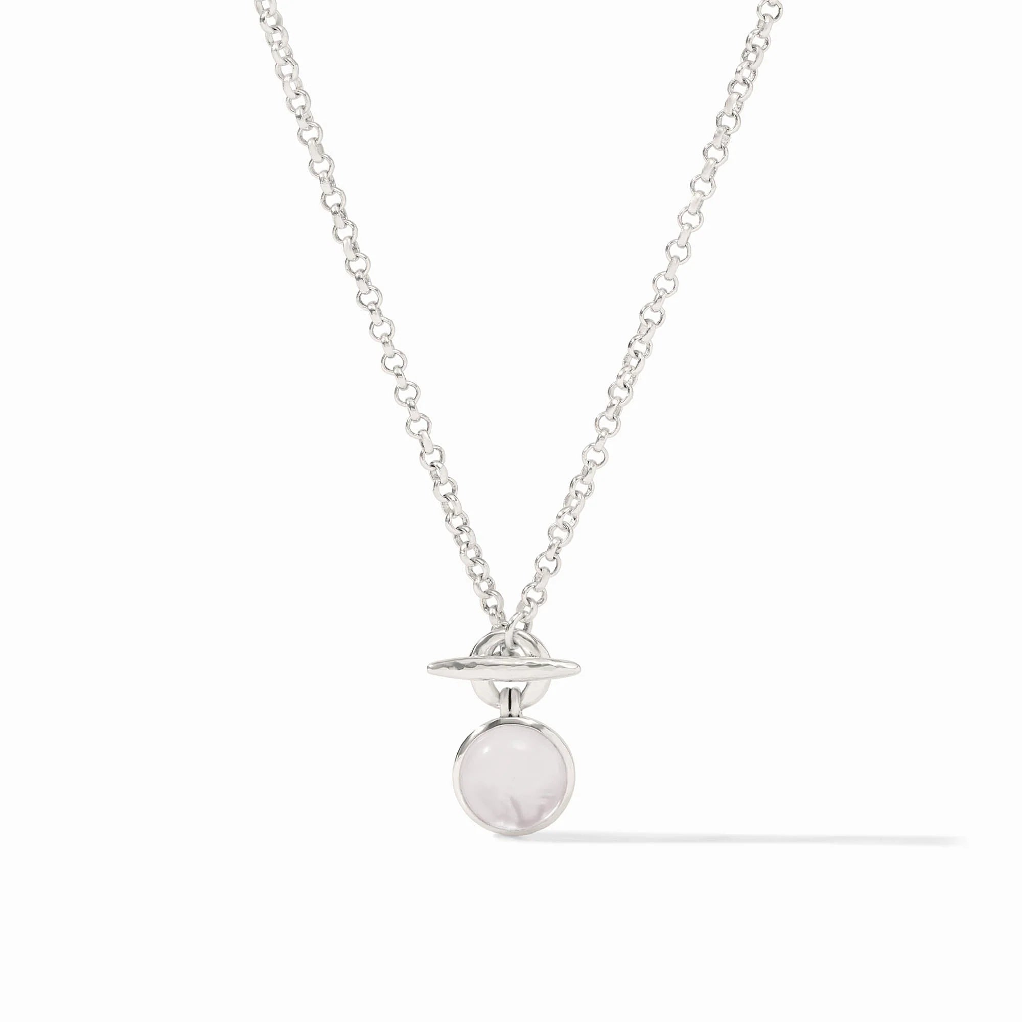 Julie Vos Solara Solitaire Necklace in Iridescent Clear Crystal