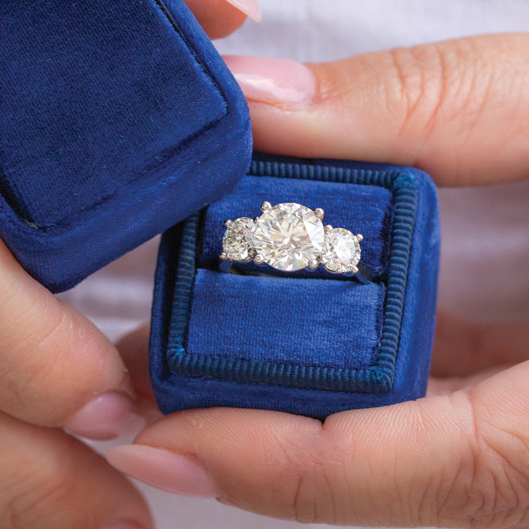 Diamond ring in a blue box