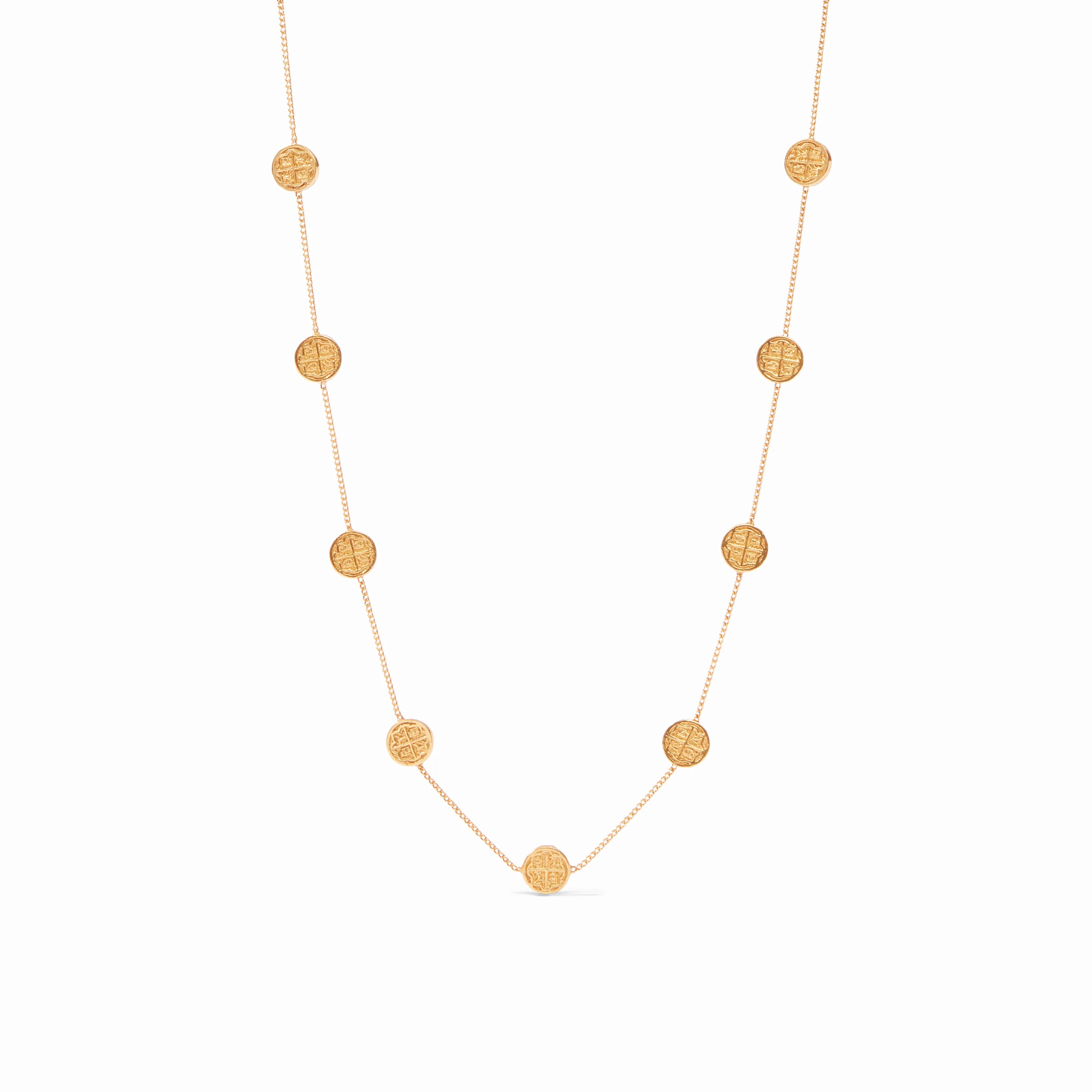 Julie Vos Valencia Coin Delicate Station Necklace