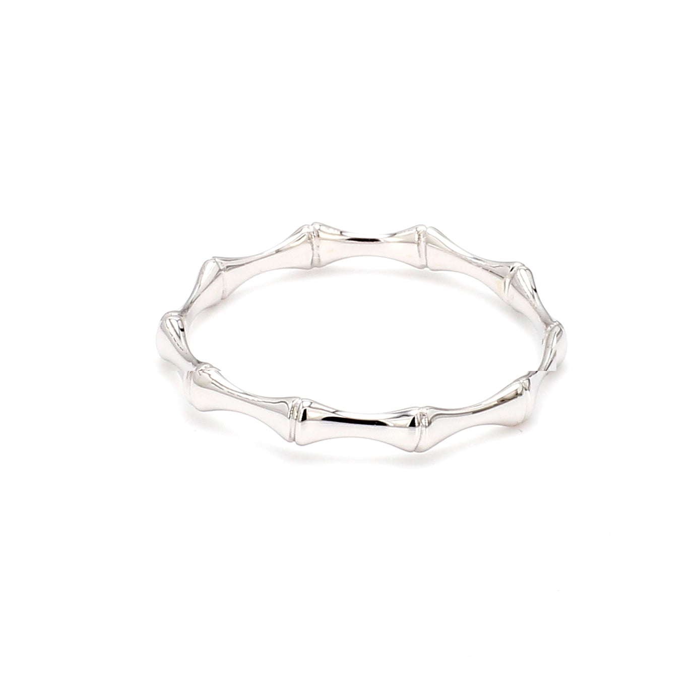 Bamboo Textured Ring in 14K White Gold, Size 8