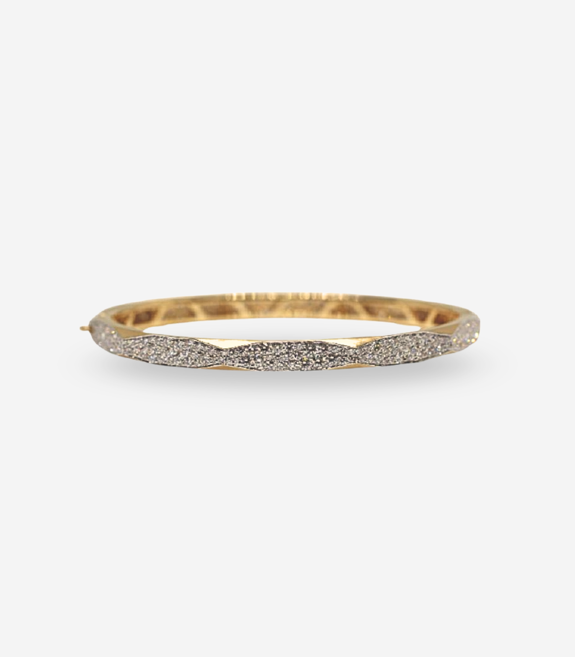 Arunashi Enigma Half Micropave Diamond Bangle in 18K Yellow Gold