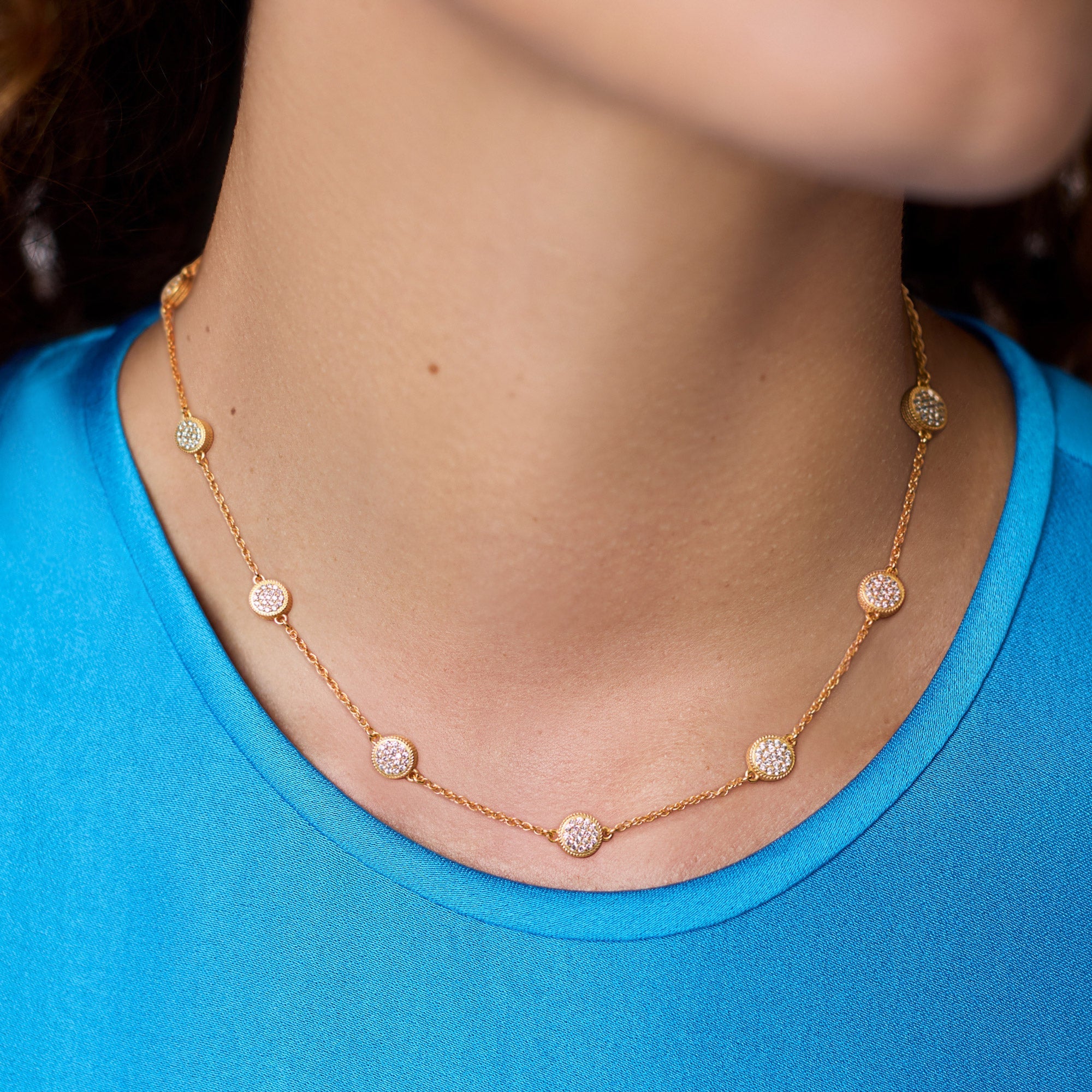 Julie Vos Windsor Delicate Station Necklace, 17.5" Length