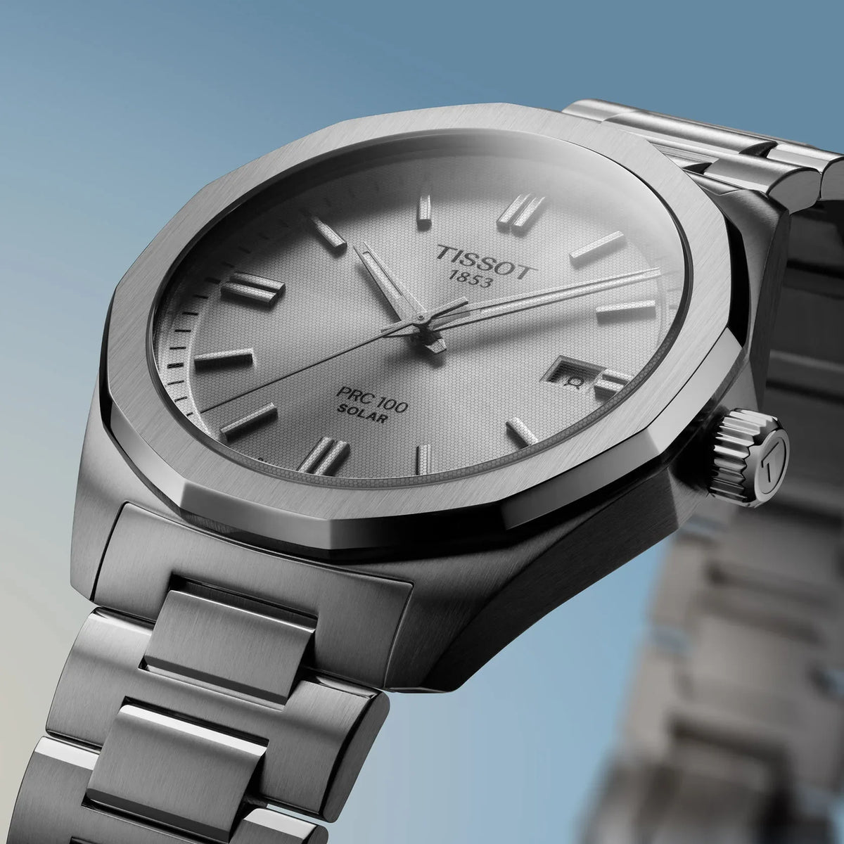 Tissot Solar PRC 100 Silver Dial Watch T1514221103100