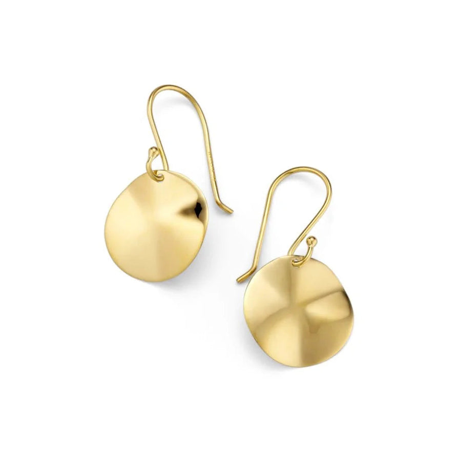 Ippolita Mini Wavy Disc Earrings in 14K Yellow Gold