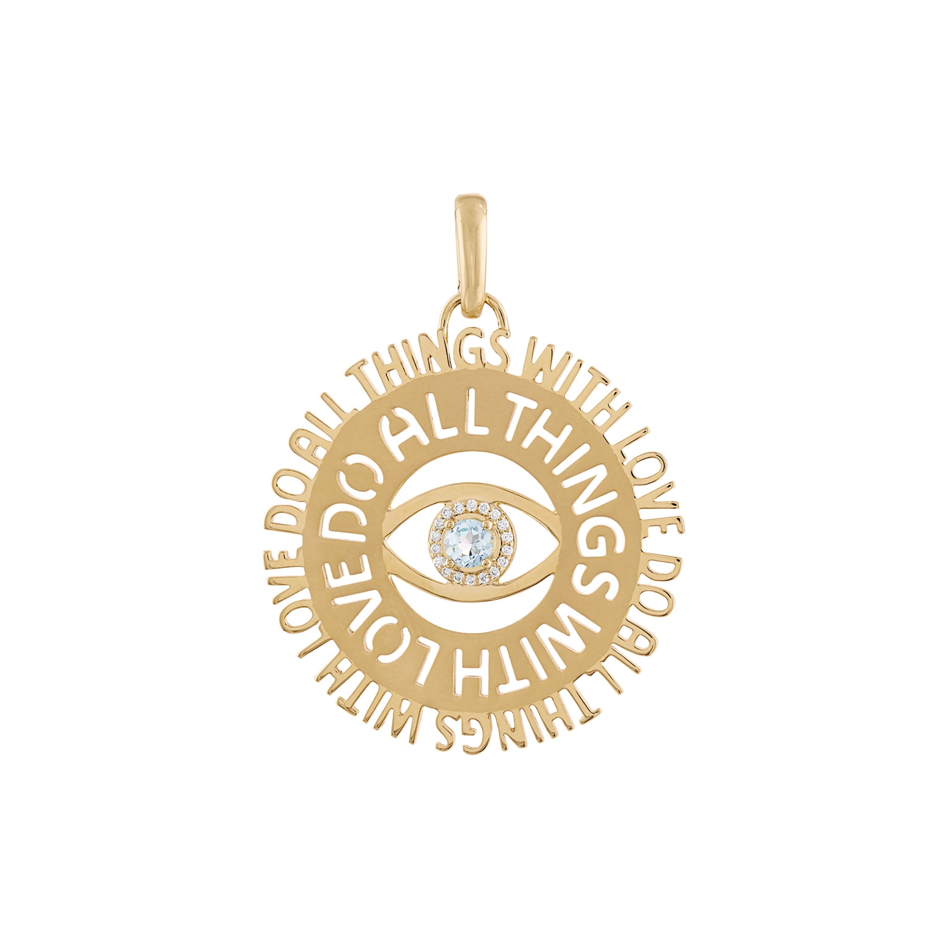 Eden Presley Do All Things With Love Diamond Charm in 14K Yellow Gold