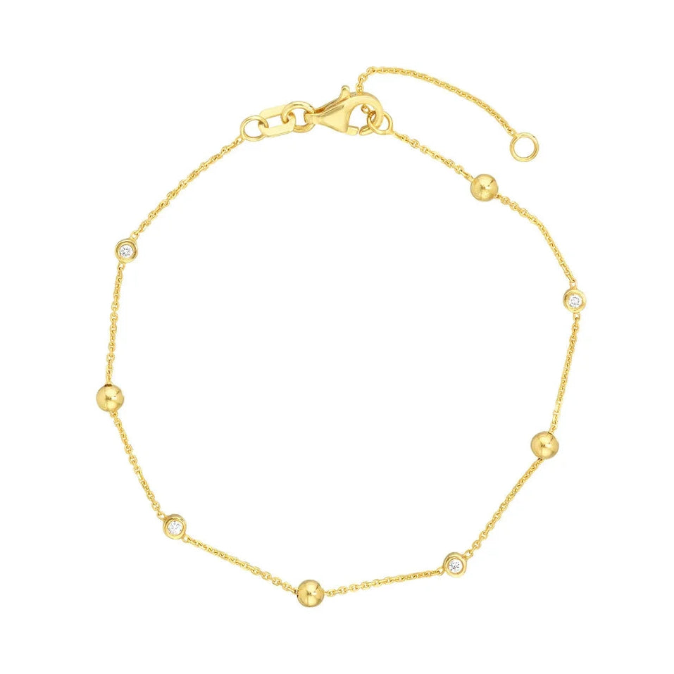 Diamonds By The Yard Beaded Bracelet in 14K Yellow Gold