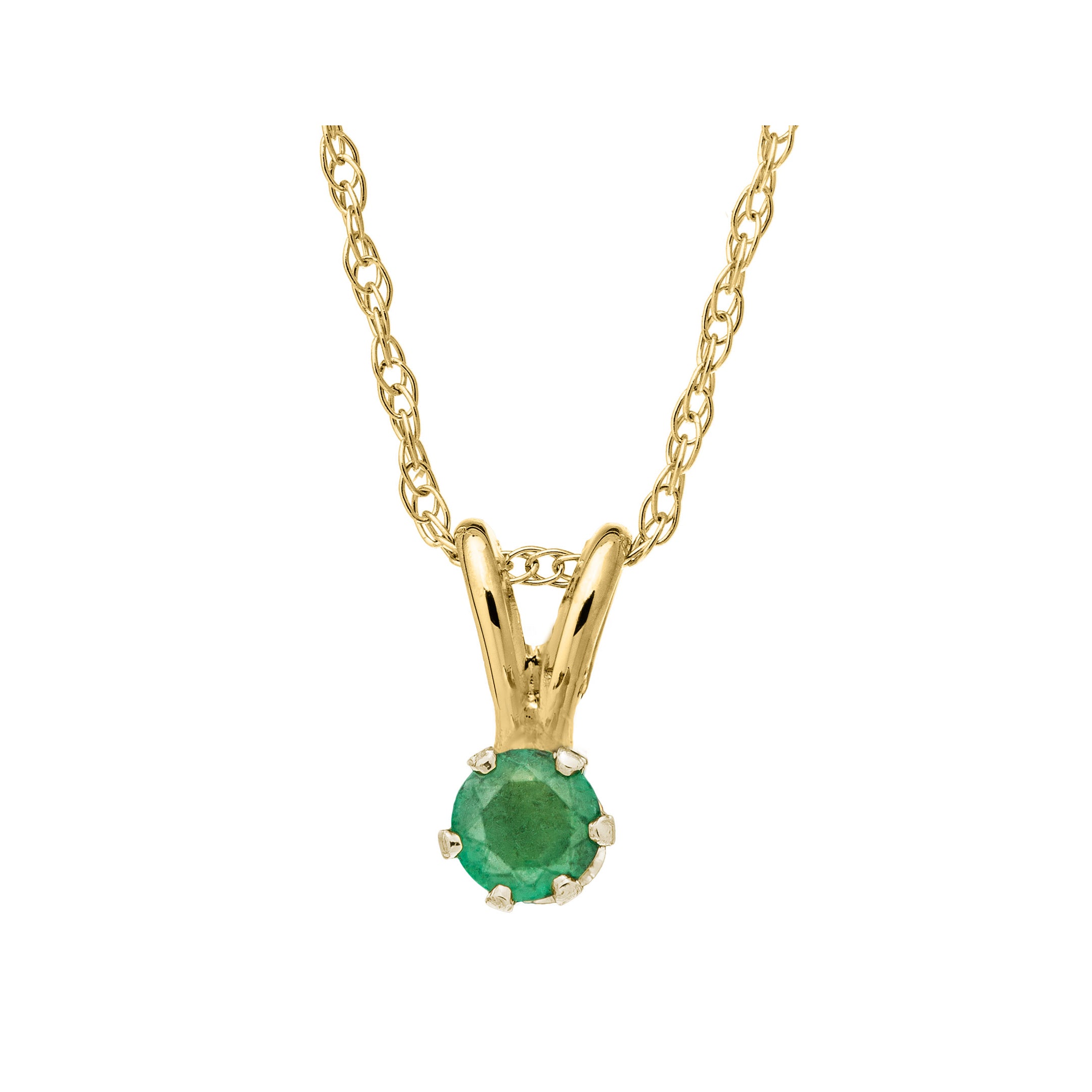 Children's Emerald Necklace in 14K Yellow Gold