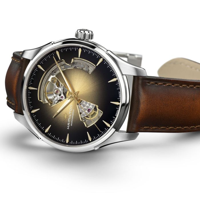 Hamilton Jazzmaster Open Heart Gold Sunray Dial Watch 40MM H32675501