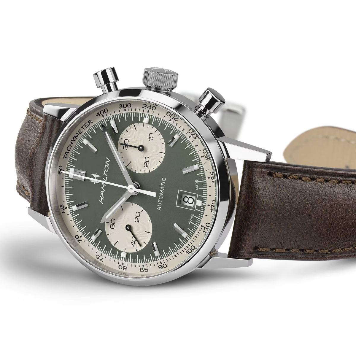 Hamilton Intra-Matic Chrono Green Dial Watch 40MM H38416560