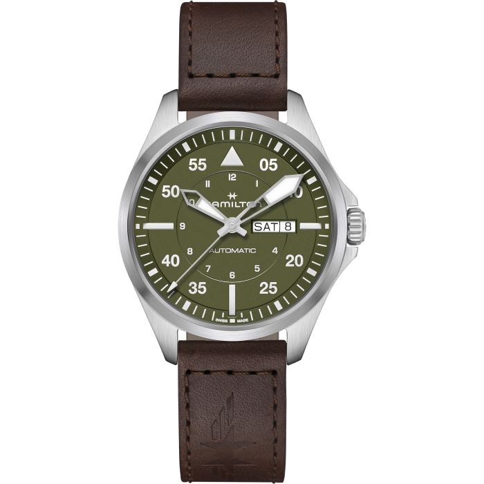 Hamilton Khaki Aviation Day-Date Green Dial Watch 42MM H64635560