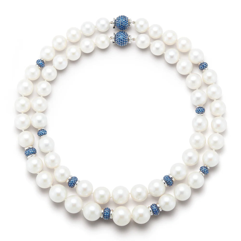 Seaman Schepps Freshwater Pearl Necklace in 18K White Gold