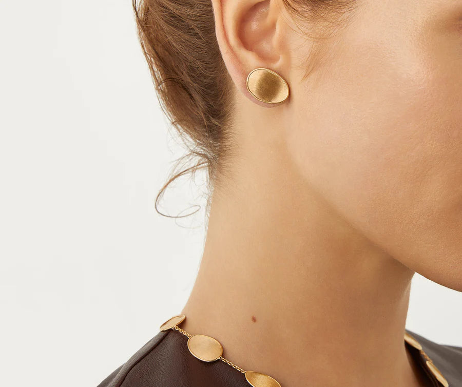Marco Bicego Lunaria Small Petal Stud Earrings in 18K Yellow Gold