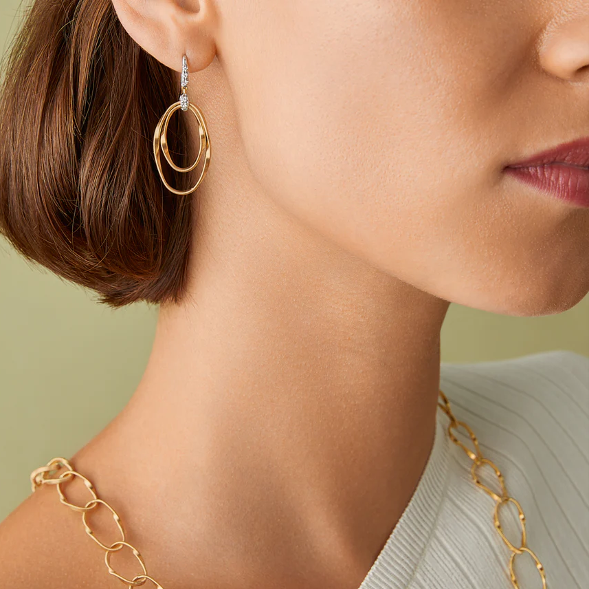 Marco Bicego Marrakech Onde Double Drop Earring in 18K Gold
