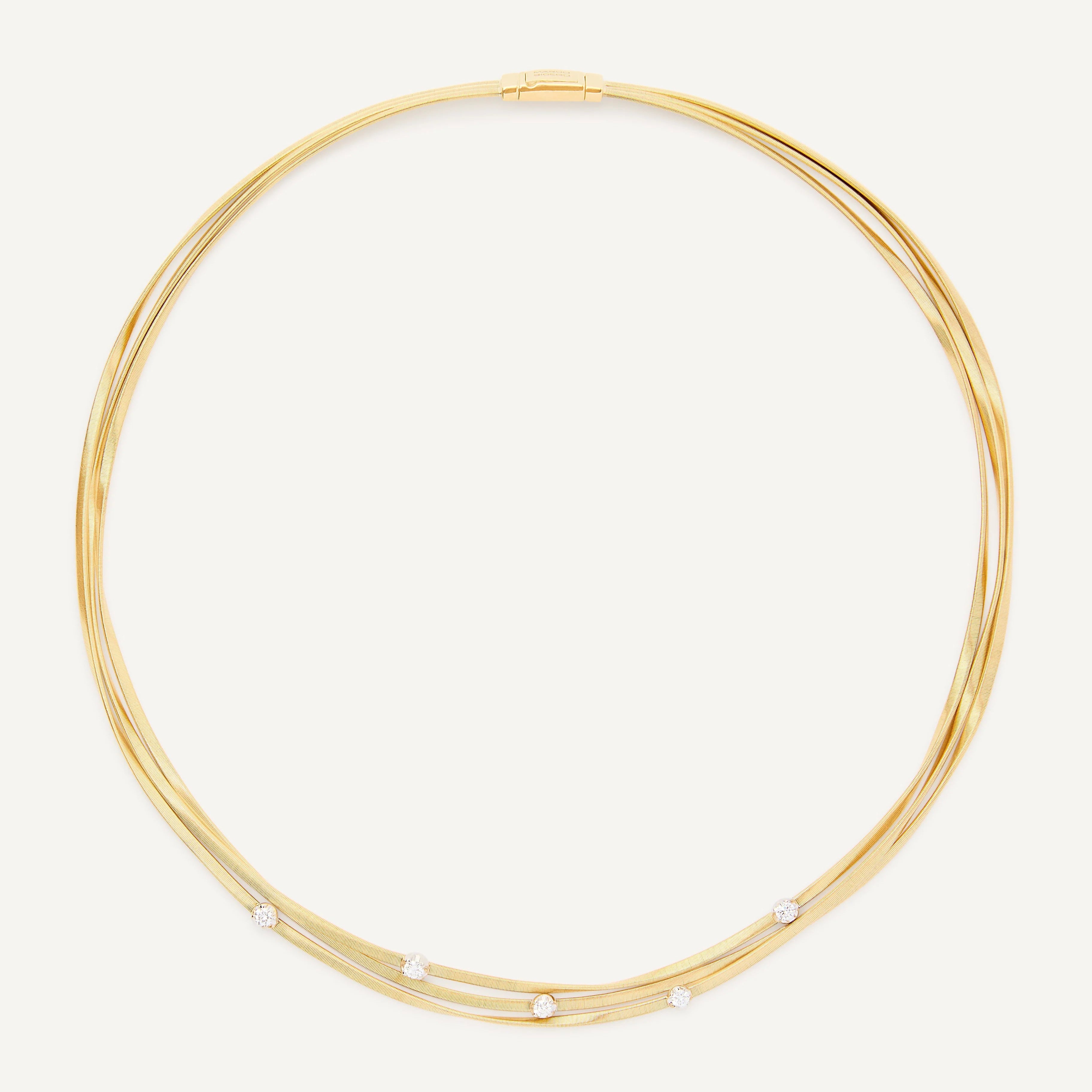 Marco Bicego Marrakech 3 Strand Twist Collar Necklace in 18K Yellow Gold