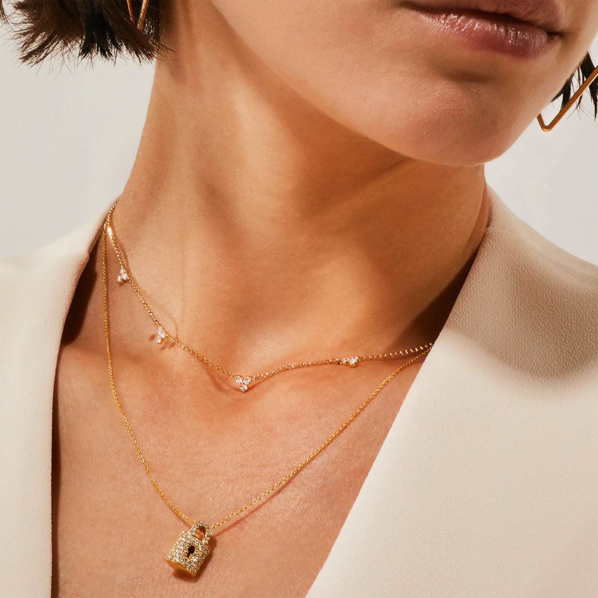 Roberto Coin Diamond Love by Yard 5 Station Necklace in 18K Yellow Gold, 18" Length