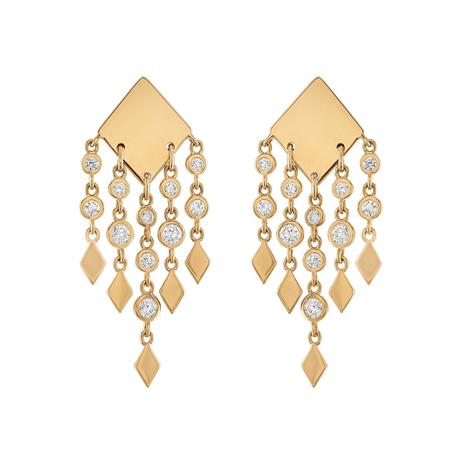 Eden Presley Shine Fringe Diamond Earrings in 14K Yellow Gold