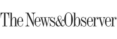 Text 'The News&Observer' in white on a black background