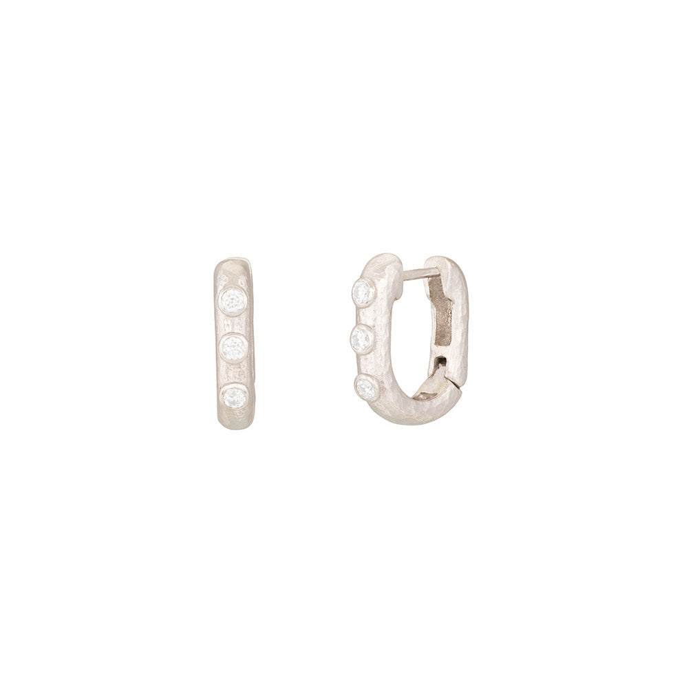 Gurhan Hoopla Diamond Huggie Hoop Earrings in Sterling Silver
