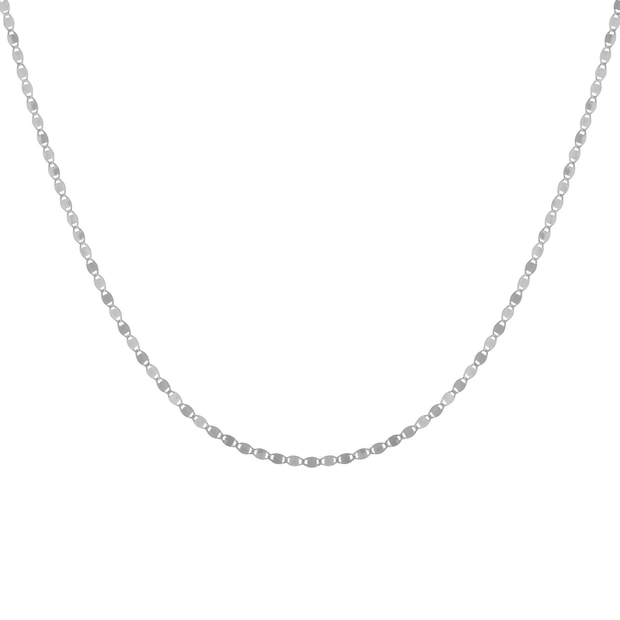 Mirror Chain Necklace in 14K White Gold, 24" Length