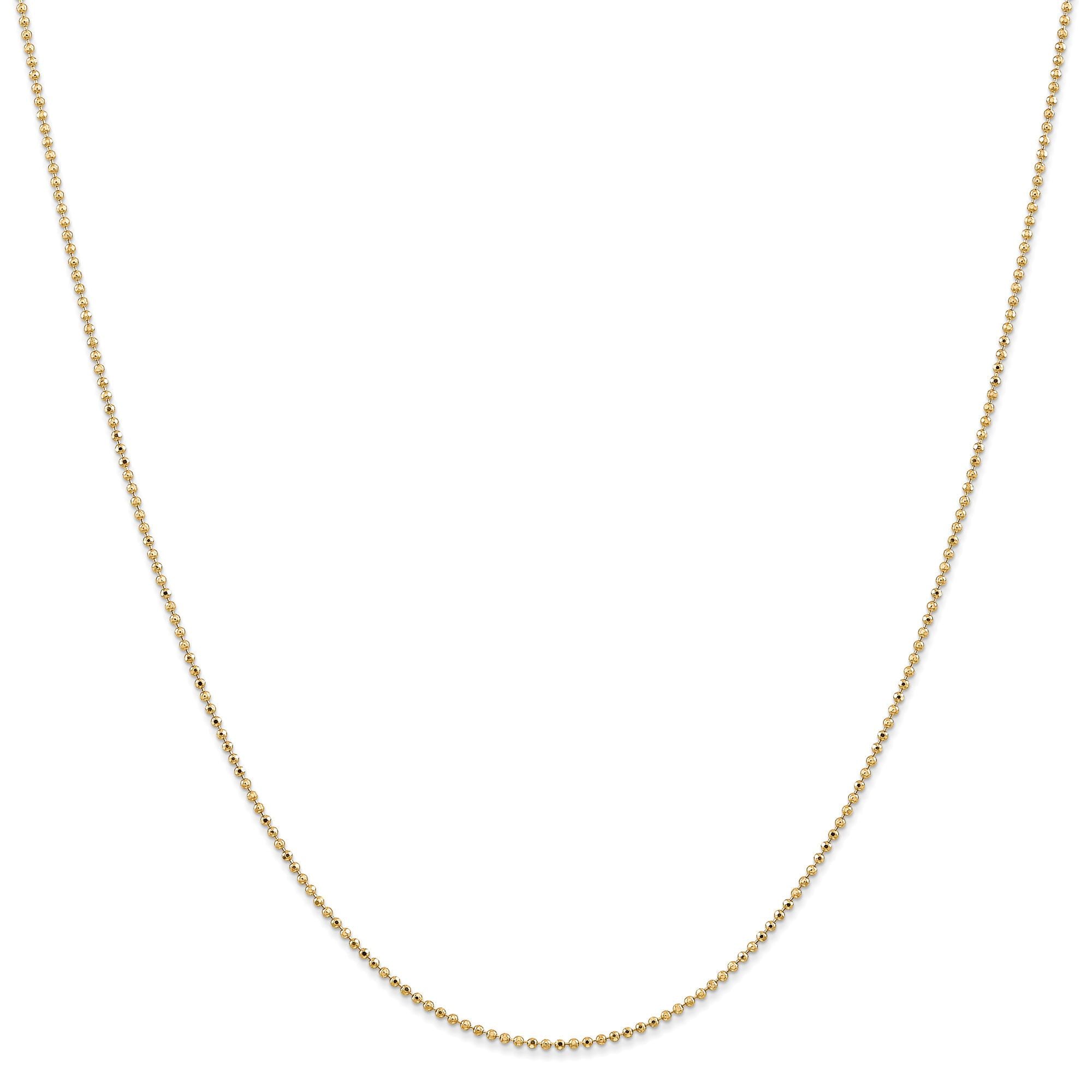 1.1MM Bead Chain Necklace in 14K Yellow Gold, 18" Length